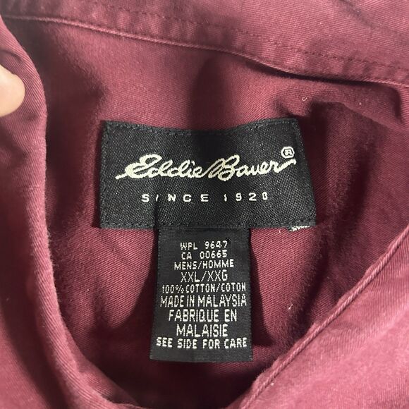 Eddie Bauer Shirt Mens XXL Red Long Sleeve Button Up Utility Outdoor Barn Chore - Picture 4 of 15